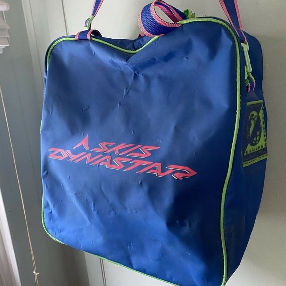 Dynastar Ski Duffle Boot Bag Vintage Taiwan Blue Pink Green - Picture 4 of 10